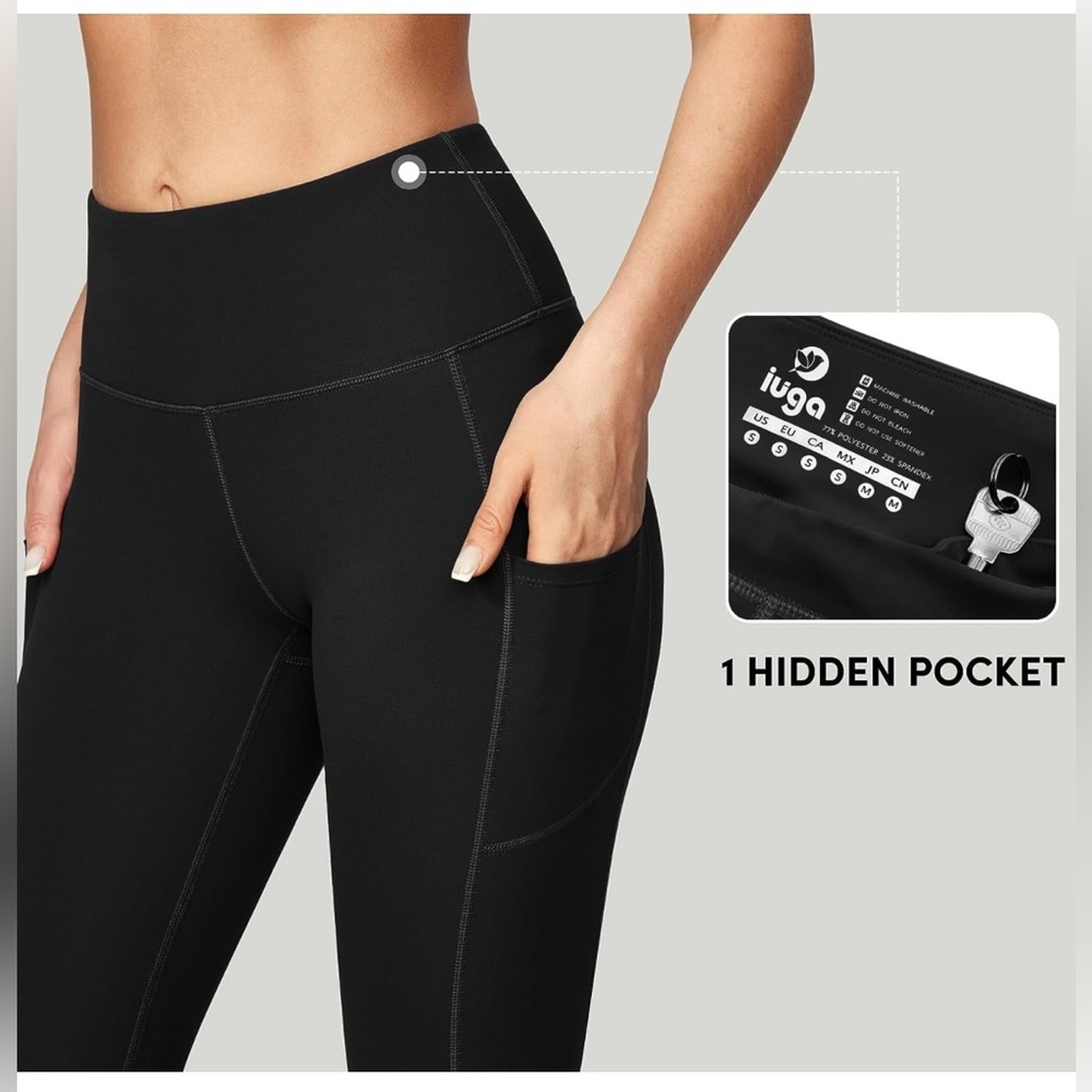 Black high waist yoga pants - Picture 3 of 7